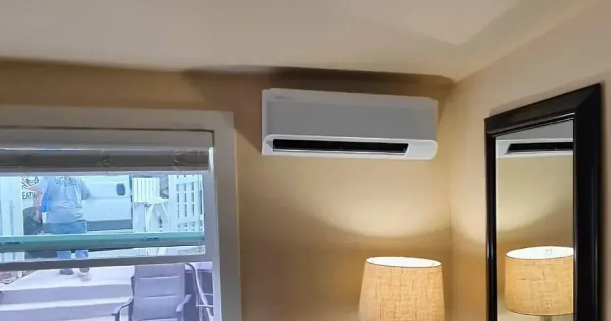Ductless mini split indoor head mounted on wall inside a Fort Collins home served by Balance Point Heating, Cooling & Plumbing
